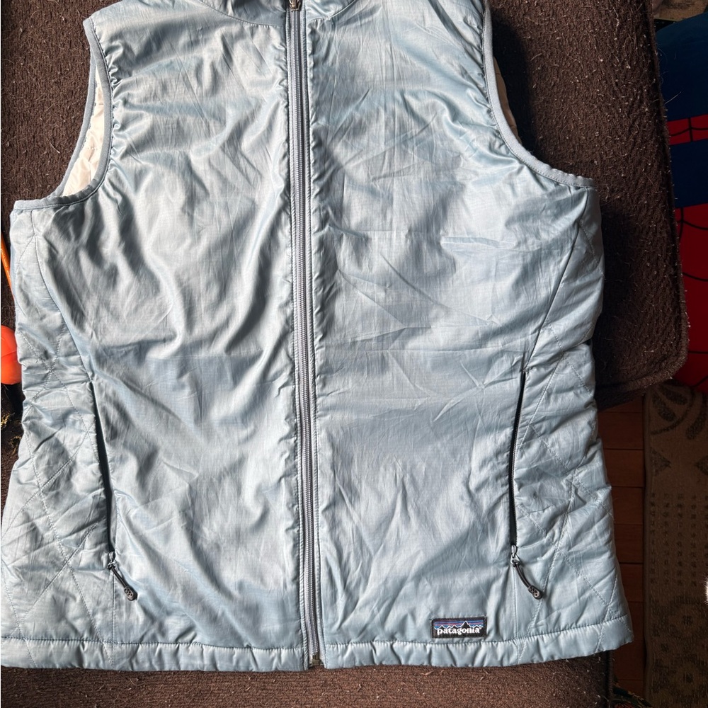 Patagonia Pale Blue Quilted Zip Vest